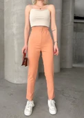 Beli lastikli karamel pantolon thumbnail 3