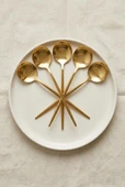 6'lı Lüks Gold Paslanmaz Çelik Tatlı Kaşığı Seti (16 cm) thumbnail 2