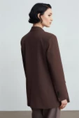Kruvaze Blazer Ceket-Kahve 60784-2Y6 thumbnail 3