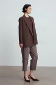 Kruvaze Blazer Ceket-Kahve 60784-2Y6 thumbnail 2