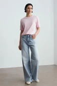 Basic T-Shirt-Toz Pembe 3683-2Y6 thumbnail 2