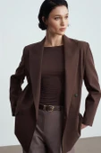 Kruvaze Blazer Ceket-Kahve 60784-2Y6 thumbnail 1