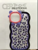 iPhone 14 kılıf şeffaf mor benekli thumbnail 1