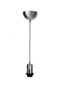 Dekoratif Sarkıt Avize Başlığı Takılabilir E27 Duy 70cm Metal Kumaş Örgü Kablo Krom Kaplama B10 thumbnail 1