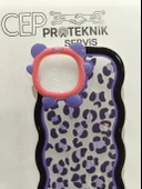 iPhone 14 kılıf şeffaf mor benekli thumbnail 3