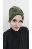 BUTİK AYVİTRİN Kadın Tesettür Çapraz Bone Haki thumbnail 3