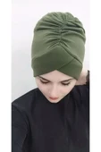 BUTİK AYVİTRİN Kadın Tesettür Çapraz Bone Haki thumbnail 2