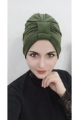 BUTİK AYVİTRİN Kadın Tesettür Çapraz Bone Haki thumbnail 4