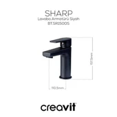 Creavit SR1500S Sharp Lavabo Bataryası - Siyah thumbnail 2