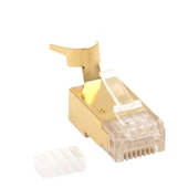 8P/8C Gold Cat. 7 RJ45 Ethernet Plug thumbnail 1
