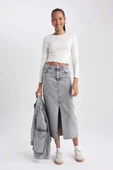A9585 Long Fit Jean Uzun Etek thumbnail 2