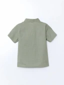 LCW Kids Yeşil Basic Cepli Erkek Çocuk Poplin Gömlek thumbnail 4