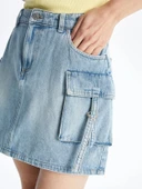 XSIDE Mavi Standart Fit Mini Jean Etek thumbnail 3