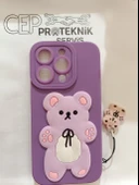 iPhone 14 Pro mor ayıcıklı kılıf thumbnail 1