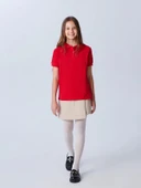 LCW Kids Bej Basic Gabardin Kız Çocuk Şort Etek thumbnail 1