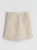 LCW Kids Bej Basic Gabardin Kız Çocuk Şort Etek thumbnail 2