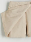 LCW Kids Bej Basic Gabardin Kız Çocuk Şort Etek thumbnail 4