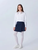 LCW Kids Lacivert Basic Gabardin Kız Çocuk Şort Etek thumbnail 1