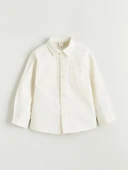 LCW Kids Bej Erkek Çocuk Basic Gabardin Gömlek thumbnail 2
