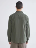 XSIDE Haki Regular Fit Gabardin Erkek Gömlek thumbnail 4