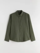 XSIDE Haki Regular Fit Gabardin Erkek Gömlek thumbnail 5