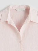 LCW Vision Pembe Çizgili Oversize Kadın Gömlek thumbnail 7