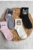 KEDİLİ 7-8 YAŞ 4 LÜ ÇOÇUK ÇORAP thumbnail 1