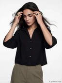 LCW Vision Siyah Oversize Kadın Gömlek thumbnail 1