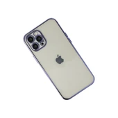 İphone 12 Pro Max Kılıf Lensli Silikon - Mor thumbnail 2