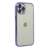 İphone 12 Pro Max Kılıf Lensli Silikon - Mor thumbnail 3