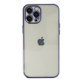 İphone 12 Pro Max Kılıf Lensli Silikon - Mor thumbnail 1