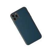 İphone 11 Pro Max Kılıf Coco Deri Silikon Kapak - Mavi thumbnail 2