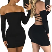 Sırt Dekolteli Straplez Mini Elbise thumbnail 1