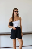 Müslin kumaş şort bağcıklı siyah pt thumbnail 5