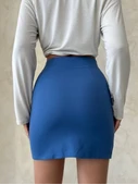 Çift yırtmaçlı etek indigo s25910 thumbnail 4
