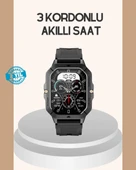 3 Kordonlu Akıllı Saat Uzun Pil Süreli thumbnail 1