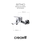 Creavit RT2500 Ritmo Banyo Bataryası - Krom thumbnail 2