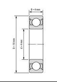 Mr104 ZZ Rulman 4 x 10 x 4 mm 10 Adet thumbnail 3