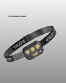 300 Lümen Sensörlü Led Kafa Lambası Usb Şarjlı Sos Modlu thumbnail 5