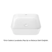 Creavit LP040 LOOP Masa Üstü İnce Lavabo Beyaz 40cm thumbnail 1