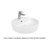 Creavit LP146 LOOP Masa Üstü Çanak Lavabo Beyaz 45cm thumbnail 2