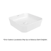 Creavit LP040 LOOP Masa Üstü İnce Lavabo Beyaz 40cm thumbnail 2