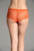New Bra 9037 Bayan Likralı Dantel String Turuncu thumbnail 1
