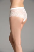 New Bra 9037 Bayan Likralı Dantel String Ekru thumbnail 2