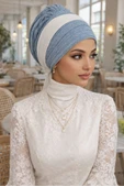 Bebe Mavi Işıltılı Piliseli Fularlı Bone thumbnail 2
