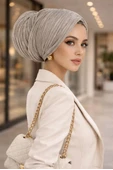 Ekru Işıltılı Piliseli Salaş Bone thumbnail 1