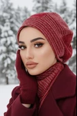 Bordo Desen Tesettür Bere thumbnail 1