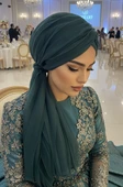 Petrol Mavi Tül Tokalı Bone thumbnail 1