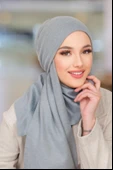 Gri Triko Kelebek Bone Şal thumbnail 2