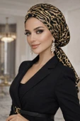 Siyah Gold Payet İşlemeli Eşarp Bone thumbnail 1